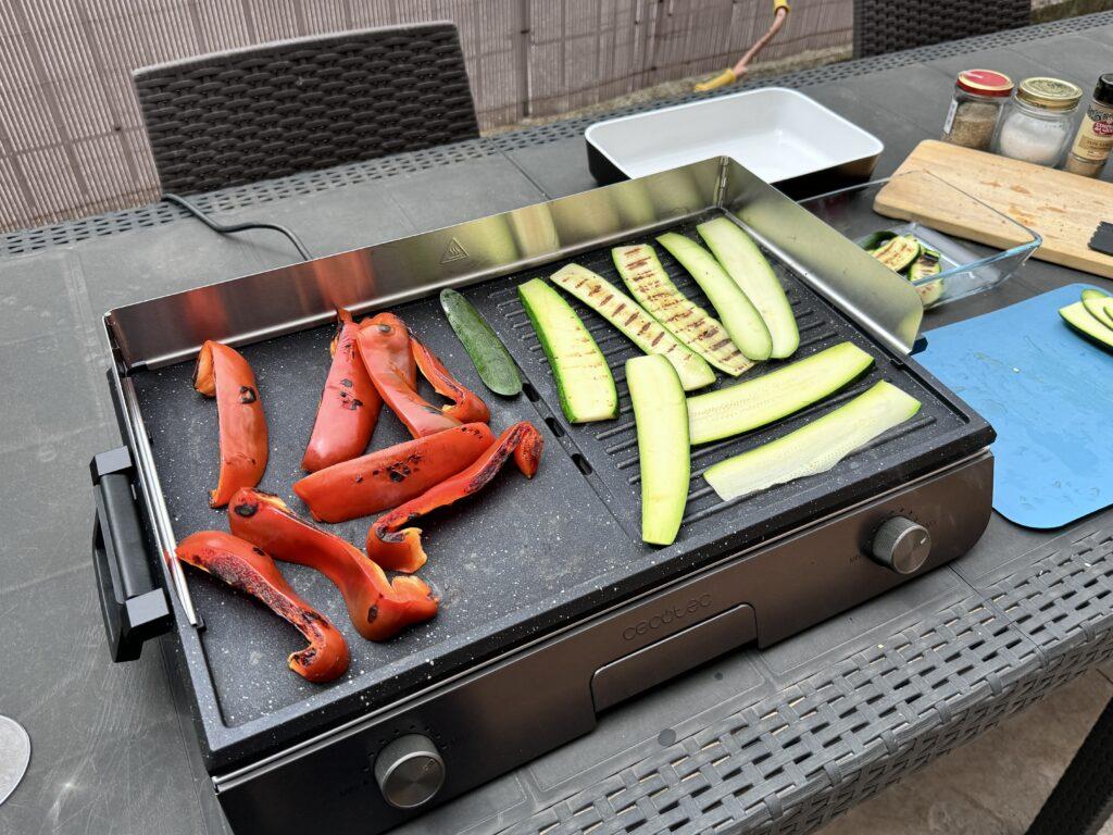 Recensione Cecotec PerfectRoast 3000 - barbecue elettrico - verdure e dimensioni griglia